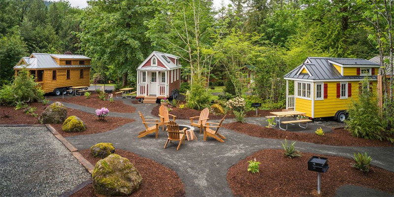 Des tiny houses disposées en village